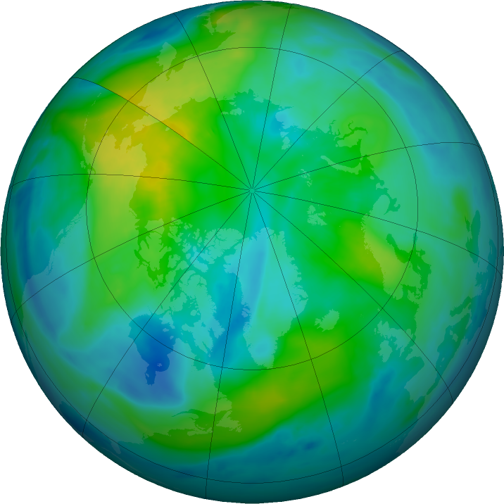 Arctic ozone map for 11 October 2022